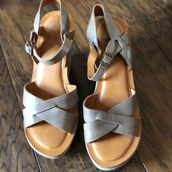 Kork Ease Leather Wedge Sandals - Picture 2 of 6